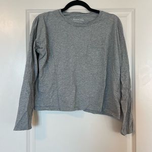 Everlane Cropped Longsleeve Pocket Tee